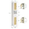 Sobuy Bzr70-w Mueble Columna De Baño Armario Alto Para Baño Con 1 Cajón Y 2 Puertas Blanco 32 X 30 X 170 Cm Es