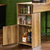 Sobuy Fwt98-pf Mesa Alta De Bar Mesa Alta De Comedor Con 1 Tablero Plegable Adicional, 1 Puerta Y 2 Estantes 120 X 63 X 95 Cm Es