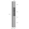 Sobuy Bzr34-hg Mueble Columna De Baño, Armario Para Baño Alto,estanterías De Baño-2 Puertas Y 1 Cajón H 180 Cm Es