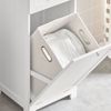 Sobuy Bzr73-w Mueble Para Ropa Sucia Armario Multifuncional Para Baño Con 1 Cesto Y 1 Cajón Blanco 40 X 38 X 90 Es