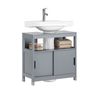 Mueble Para Debajo Del Lavabo Armario De Baño De Suelo 1 Estante Y 2 Puertas Correderas 60 X 30 X 60 Cm Gris Frg128-ii-sg Sobuy Es