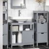 Mueble Para Debajo Del Lavabo Armario De Baño De Suelo 1 Estante Y 2 Puertas Correderas 60 X 30 X 60 Cm Gris Frg128-ii-sg Sobuy Es