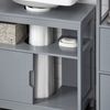 Mueble Para Debajo Del Lavabo Armario De Baño De Suelo 1 Estante Y 2 Puertas Correderas 60 X 30 X 60 Cm Gris Frg128-ii-sg Sobuy Es