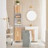 Mueble Columna De Baño Armario Para Baño Alto Estanterías De Baño Con 1 Cesto Para Ropa Sucia, 1 Puerta Y 2 Estantes 31 X 32 X 170 Cm Bzr74-w Sobuy Es