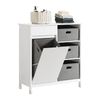 Mueble Para Ropa Sucia Armario Multifuncional Para Baño Con 1 Cesto Y 1 Cajón 3 Cestos Separados 80 X 38 X 91cm Blanco Bzr77-w Sobuy Es