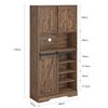 Mueble Microondas Para Salón Comedor Armario Alto De Cocina Con Puerta Corrediza De Granero 80 X 34 X 170 Cm Fsb83-n Sobuy Es