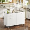 Carro De Cocina Carrito De Servir Multiusos Con 1 Cajón Y 2 Puertas Estantería Carrito Auxiliar Con 4 Ruedas Blanco 120 X 56 X 90 Cm Fkw117-w Sobuy Es