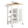 Carrito Auxiliar De Cocina Con 3 Estantes Y 1 Puerta Carro De Servir Multiusos Con 4 Ruedas 67.5 X 40 X 87 Cm Blanco Fkw46-ii-wn Sobuy Es