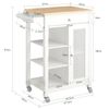 Carrito Auxiliar De Cocina Con 3 Estantes Y 1 Puerta Carro De Servir Multiusos Con 4 Ruedas 67.5 X 40 X 87 Cm Blanco Fkw46-ii-wn Sobuy Es