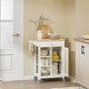 Carrito Auxiliar De Cocina Con 3 Estantes Y 1 Puerta Carro De Servir Multiusos Con 4 Ruedas 67.5 X 40 X 87 Cm Blanco Fkw46-ii-wn Sobuy Es