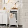 Cesto Para Ropa Sucia Armario Multifuncional De Baño Con 1 Cesto Blanco 45 X 35 X 85,5 Cm Bzr100-w Sobuy Es