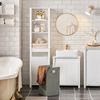 Armario Alto Baño Mueble Columna De Baño Con 3 Estantes Y 1 Cesto 45 X 35 X 171 Cm Blanco Bzr102-w Sobuy Es