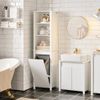 Armario Alto Baño Mueble Columna De Baño Con 3 Estantes Y 1 Cesto 45 X 35 X 171 Cm Blanco Bzr102-w Sobuy Es