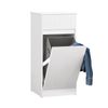 Cesto Para Ropa Sucia Armario Multifuncional De Baño Con 1 Cesto Y 1 Cajón Blanco 40 X 39 X 86 Cm Bzr110-w Sobuy Es