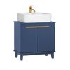 Mueble Para Debajo Del Lavabo Fregadero Armario De Baño Armario De Almacenaje De Suelo 2 Puertas Azul 60 X 30 X 59 Cm Bzr113-b Sobuy Es