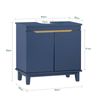 Mueble Para Debajo Del Lavabo Fregadero Armario De Baño Armario De Almacenaje De Suelo 2 Puertas Azul 60 X 30 X 59 Cm Bzr113-b Sobuy Es