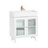 Mueble Para Debajo Del Lavabo Fregadero Armario De Baño Armario De Almacenaje De Suelo 2 Puertas 60 X 30 X 58 Cm Bzr115-w Sobuy Es