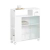 Estantería Estrecha Para Baño Armario Móvil Multifuncional De Almacenaje Con 2 Puertas 1 Papel Higiénico Soporte Y 2 Estantes Blanco 60 X 20 X 71 Cm Bzr117-w Sobuy Es