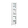 Armario Alto De Baño Columna De Baño Con 2 Estantes Y 2 Puertas De Vidrio 30 X 30 X 171 Cm Bzr118-w Sobuy Es