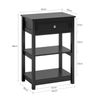 Sobuy Fbt46-schx2 Set De 2 Mesas Auxiliares Con 1 Cajón Consola Mesita De Noche Para Salón Comedor Teléfono O Lampara Negro 45 X 30 X 68 Cm Es