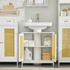 Armario Lavabo Con Pie Mueble Para Debajo Del Lavabo Fregadero Armario De Baño Con 2 Estantes Y 2 Puertas Blanco Y Amarillo 60 X 35 X 58 Cm Bzr72-ii-w Sobuy Es