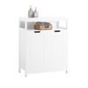 Armario De Baño Mueble Baño Auxiliar Organizador Con 1 Comportamiento Abierto Y 2 Puertas 70 X 35 X 90 Cm Blanco Bzr121-w Sobuy Es