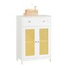 Armario Multifuncional De Baño Mueble De Almacenaje Para Baño Con 2 Puertas Y 1 Cajón Blanco 60 X 35 X 88 Cm Bzr120-w Sobuy Es