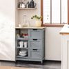 Carro De Almacenamiento Mueble Auxiliar Cocina Carrito De Servir Con 3 Cajones 2 Estantes Y 1 Bandeja Extraíble Gris Fkw79-hg Sobuy Es