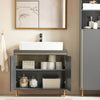 Mueble Para Debajo Del Lavabo Fregadero Armario De Baño De Suelo Con 2 Puertas 75 X 35 X 65 Cm Gris Bzr129-hg Sobuy Es