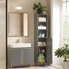 Armario Alto De Baño Mueble Baño Auxiliar Columna De Baño Con 1 Puerta Y 3 Estantes Abiertos 35 X 35 X 170 Cm Gris Bzr130-hg Sobuy Es