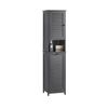 Mueble Columna De Baño Con 1 Cesto Para Ropa Sucia Armario Alto Para Baño Con 1 Puerta Y 3 Estantes Gris 40 X 38 X 170 Cm Bzr124-dg Sobuy Es