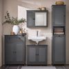 Mueble Columna De Baño Con 1 Cesto Para Ropa Sucia Armario Alto Para Baño Con 1 Puerta Y 3 Estantes Gris 40 X 38 X 170 Cm Bzr124-dg Sobuy Es