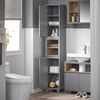 Armario De Suelo Para Baño Con 2 Compartimentos Abiertos Mueble Columna De Baño Con 2 Puertas Y 5 Estantes 30 X 30 X 170 Cm Gris Bzr147-dg Sobuy Es