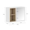 Armario De Pared Para Baño Con Espejo Armario De Almacenamiento Con 1 Puerta Y 2 Compartimentos Abiertos Blanco 60 X 20 X 45 Cm Bzr149-w Sobuy Es