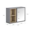 Armario De Pared Para Baño Con Espejo Armario De Almacenamiento Con 1 Puerta Y 2 Compartimentos Abiertos Gris 60 X 20 X 45 Cm Bzr149-dg Sobuy Es