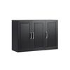 Mueble De Pared Armario Suspendido Con 3 Puertas Armario Colgante Para Baño Con Balda Ajustable Negro 90 X 30 X 60 Cm Frg231-l-sch Sobuy Es