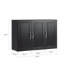 Mueble De Pared Armario Suspendido Con 3 Puertas Armario Colgante Para Baño Con Balda Ajustable Negro 90 X 30 X 60 Cm Frg231-l-sch Sobuy Es