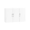 Mueble De Pared Armario Suspendido Con 3 Puertas Armario Colgante Para Baño Con Balda Ajustable Blanco 90 X 30 X 60 Cm Frg231-l-w Sobuy Es