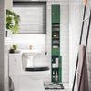 Mueble Columna De Baño Armario Para Baño Alto Estanterías De Baño Con 5 Estantes Abiertos 2 Puertas Y 1 Cajón 20 X 20 X 180 Cm Verde Bzr34-sy Sobuy Es