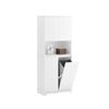 Mueble Columna De Baño Con 2 Estantes Y 1 Compartimento Armario Alto Para Baño Estanterías De Baño Con 2 Cestos Para Ropa Sucia 70 X 37 X 170 Cm Bzr150-w Sobuy Es