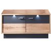 Mueble Zapatero Cals 2 Puertas Led En Roble Claro Y Melamina Gris