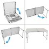 Mesa Plegable De Camping Con 4 Taburetes Blanco Ecd Germany