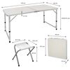 Mesa Plegable De Camping Con 4 Taburetes Blanco Ecd Germany