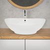 Lavabo Ovalado Cerámica 590 X 390 X 200 Mm Blanco Ecd Germany