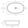 Lavabo Cerámico Ovalado Con Agujero 350x205x125 Mm Blanco Ecd Germany