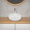 Lavabo Cerámico Redondo 350 X 350 X 120 Mm Blanco Ecd Germany