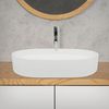 Lavabo Cerámico Ovalado 605 X 380 X 125 Mm Blanco Ecd Germany