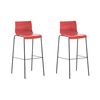 Clp Set 2x Taburete Hoover Con Asiento De Plástico & Base De Metal Rojo 48x43x100 Cm