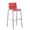 Clp Set 2x Taburete Hoover Con Asiento De Plástico & Base De Metal Rojo 48x43x100 Cm