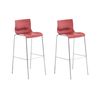 Clp Set 2x Taburete Hoover Con Asiento De Plástico & Base De Metal Rojo 48x43x100 Cm